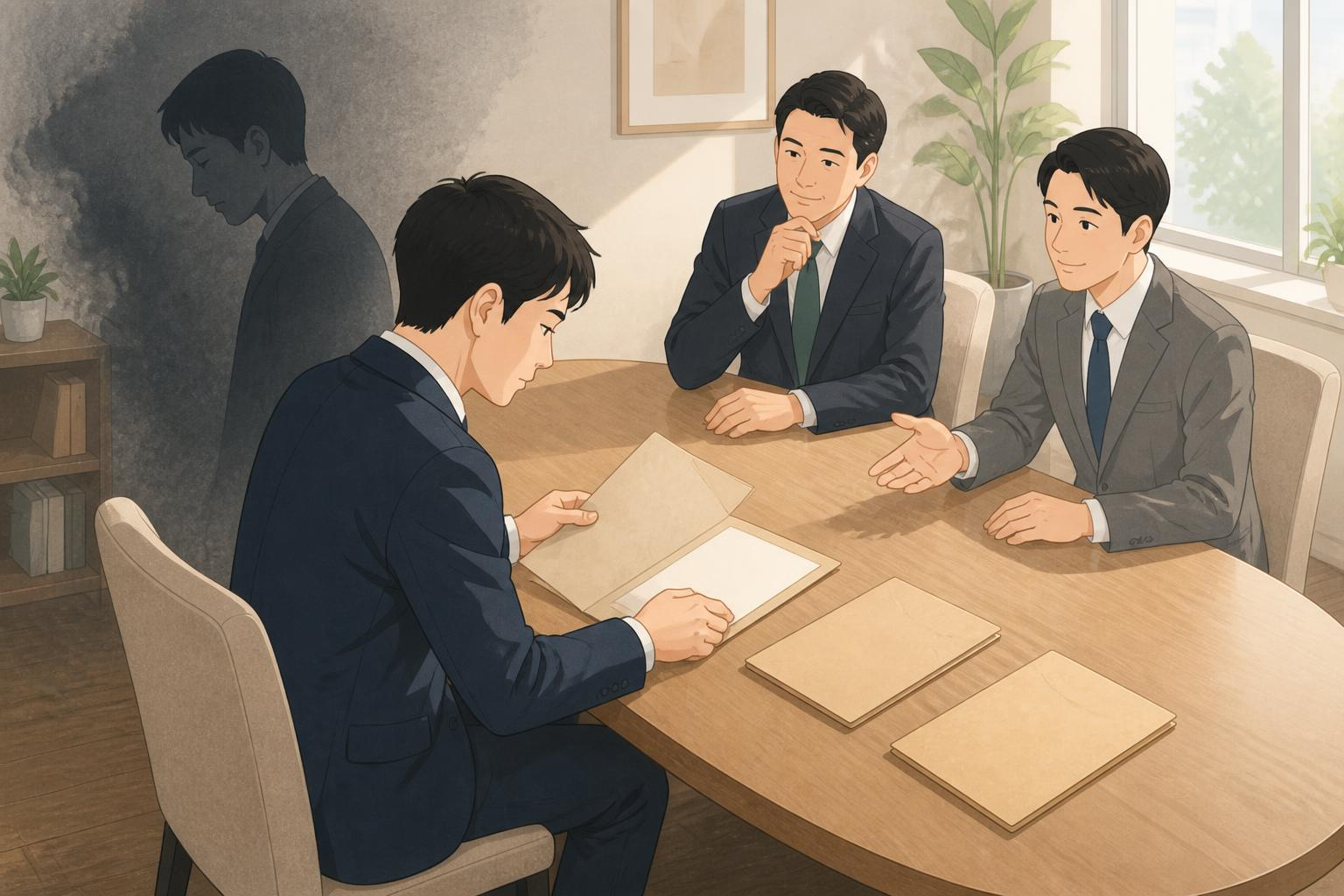 税理士を変えることに漠然とした不安を抱えている経営者のイラスト