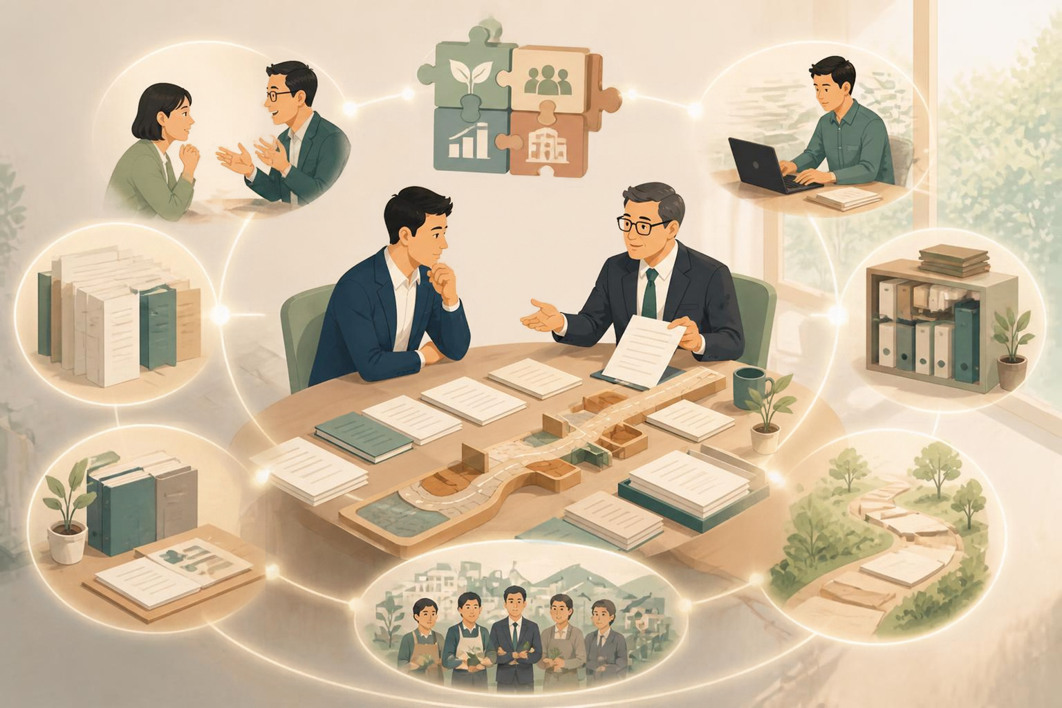 税理士を選ぶときの条件別の判断軸を念頭に税理士と面談する経営者