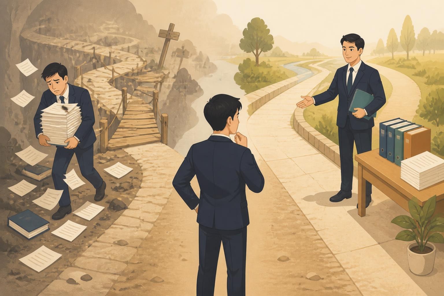 税理士をつけた場合とつかなかった場合の分かれ道に立つ経営者