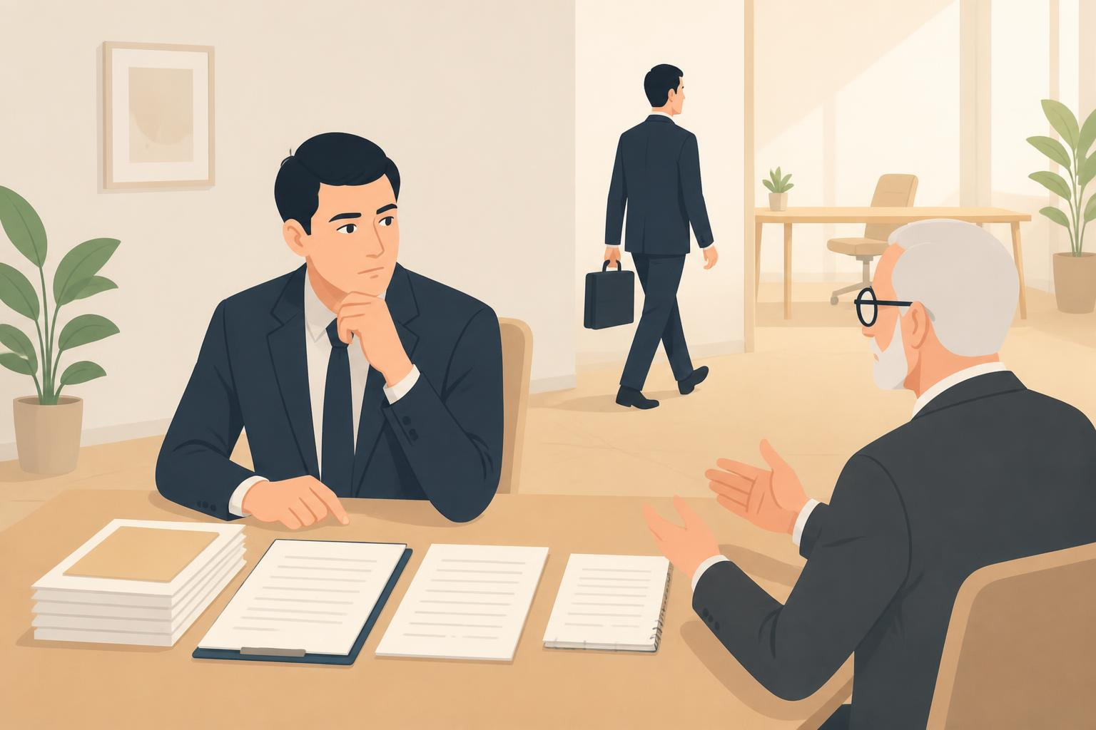 税理士と相性が合わないと感じている経営者のイラスト