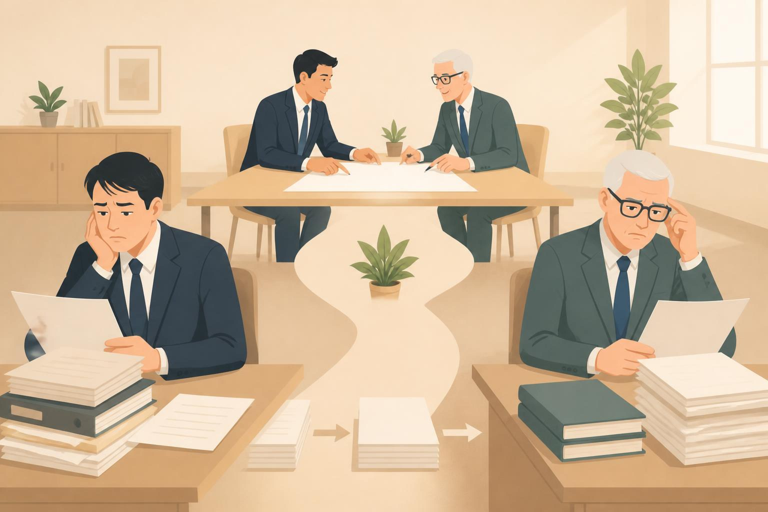 顧問税理士との関係がうまくいかない会社のイラスト