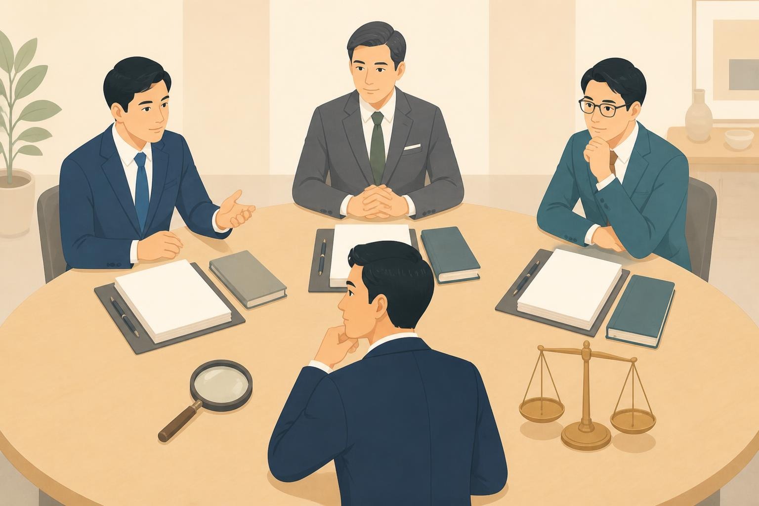 税理士の比較基準と、複数の候補税理士を見比べている経営者